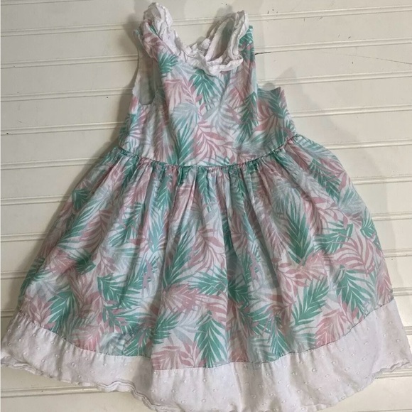 Tommy Bahama Kids Toddler Girls Tropical Palm Leaves Sun Dress Size 3T - Picture 2 of 12